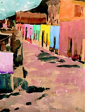 Schlotter, Eberhard: Lima - Chorillos; Aquarell 1994